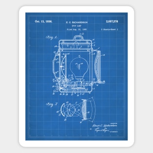 Film Spot Lamp Patent - Cinema Student Film Student Art - Blueprint Sticker